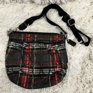 Coach Signature Poppy Tartan Crossbody Bag